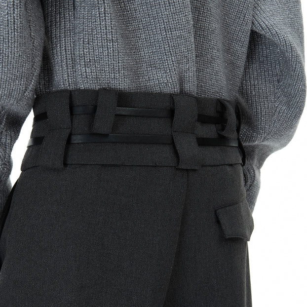 Men's Metal Strap Design Straight Trousers - Casual Pleated Pants