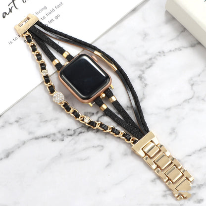 Life Tree Jewelry Leather Woven Watch Strap - Compatible with Apple Watch 38-45mm