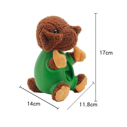 Squeaky Animal Character Pet Chew Toy | Corn Kernel Fill & Food Leaking Design