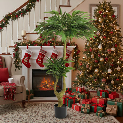 5FT Artificial Willow Tree with Natural Foliage in Black Pot - Maintenance-Free Indoor Plant for Home Office Decor