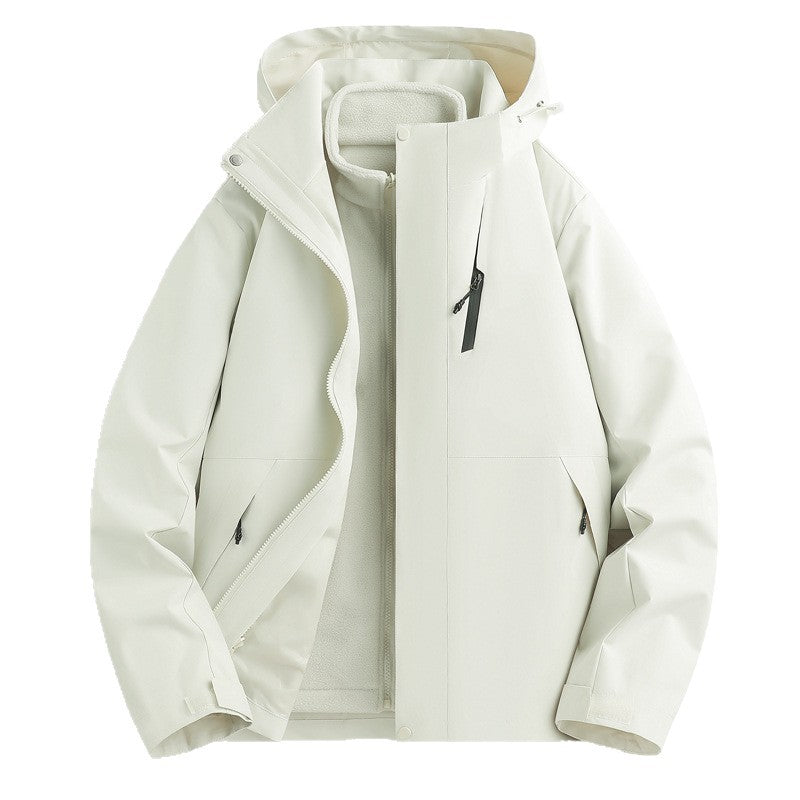 Three-in-One Fleece-Lined Thick Coat for Couples