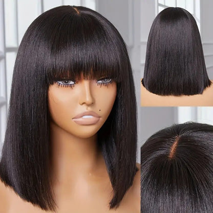 Bob's Human Hair Lace Wig - 10 Inch Natural Style Real Human Hair