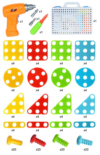 Creative Drill & Screw Building Blocks Set - Educational STEM Toy for Kids 3+