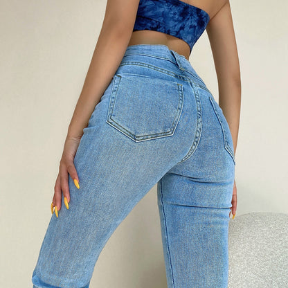 High-Waist Casual Pants - Retro American Style Trousers for Women