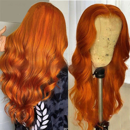 Ginger Orange Body Wave Lace Front Human Hair Wig