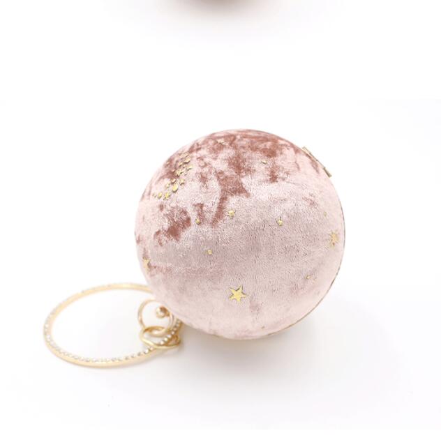 Women's Suede Starry Sky Round Evening Bag - Elegant Dinner Clutch