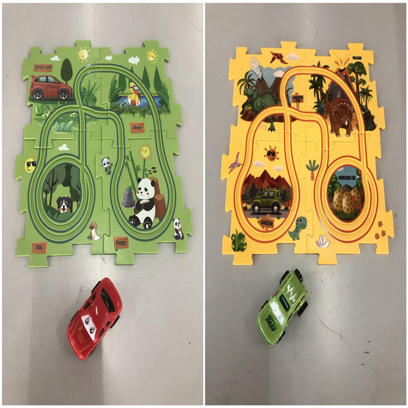 DIY Electric Track Puzzle - Automatic Rail Car Building Set for Kids Educational Play