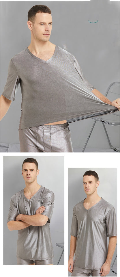 Silver Fiber Radiation Protection Shirt - Unisex Short Sleeve Top