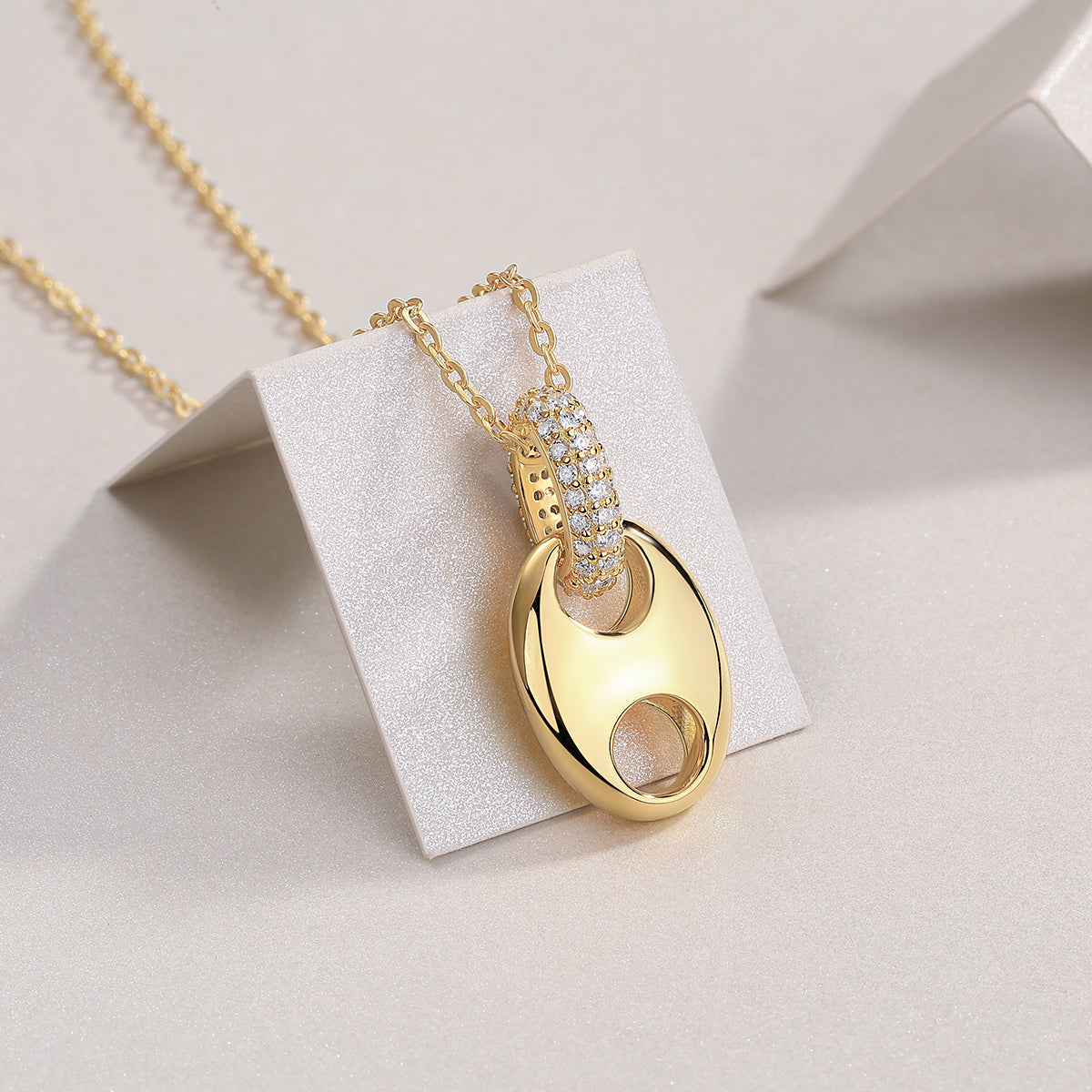Moissanite Cloud Pendant Necklace - S925 Silver Gold-Plated with GRA Certificate