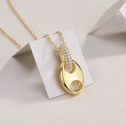 Moissanite Cloud Pendant Necklace - S925 Silver Gold-Plated with GRA Certificate