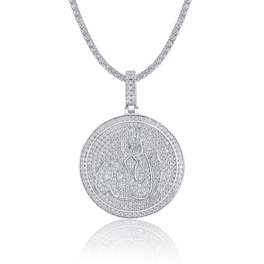 Silver Snow Star Crown Moissanite Pendant - S925 Platinum-Plated Necklace