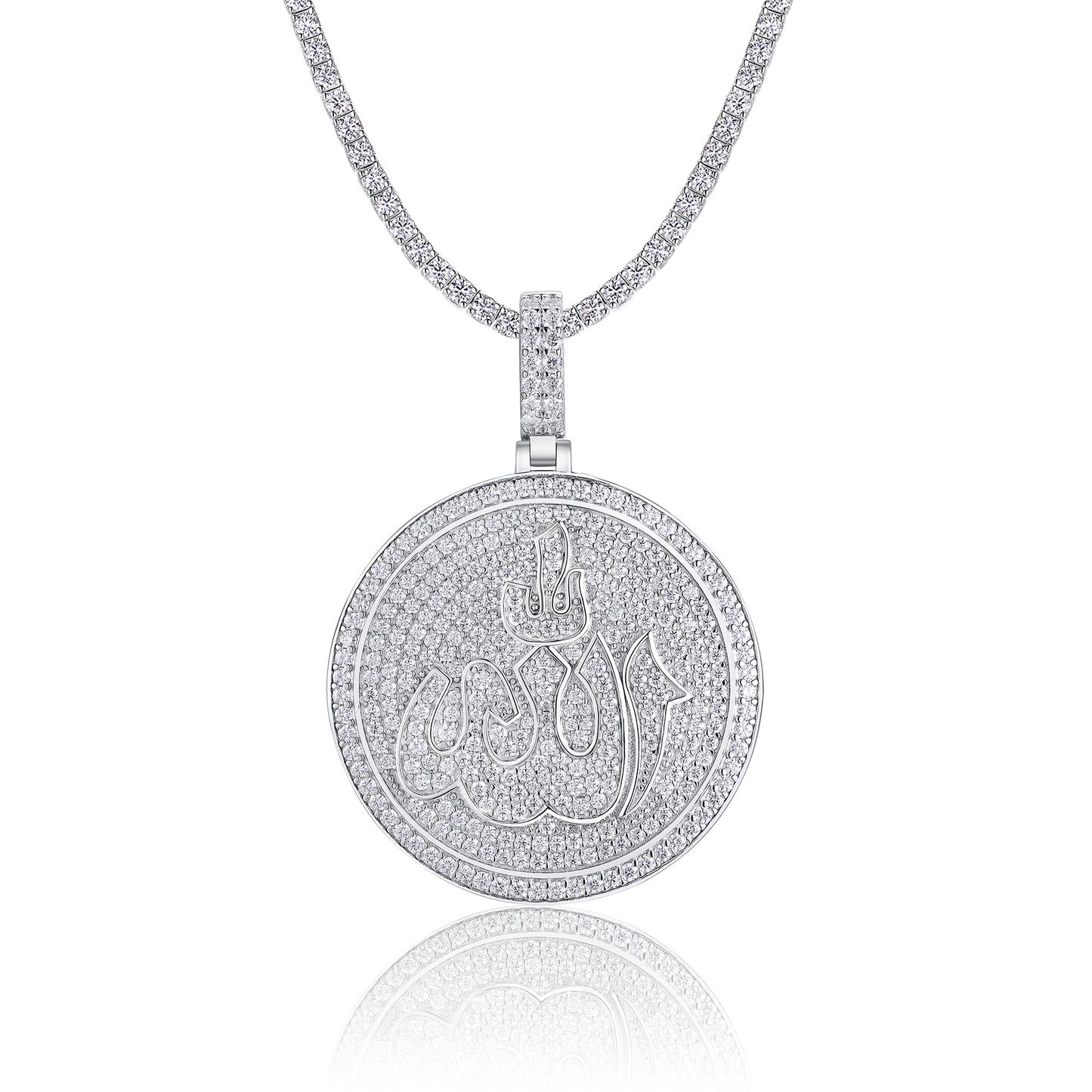 Silver Snow Star Crown Moissanite Pendant - S925 Platinum-Plated Necklace