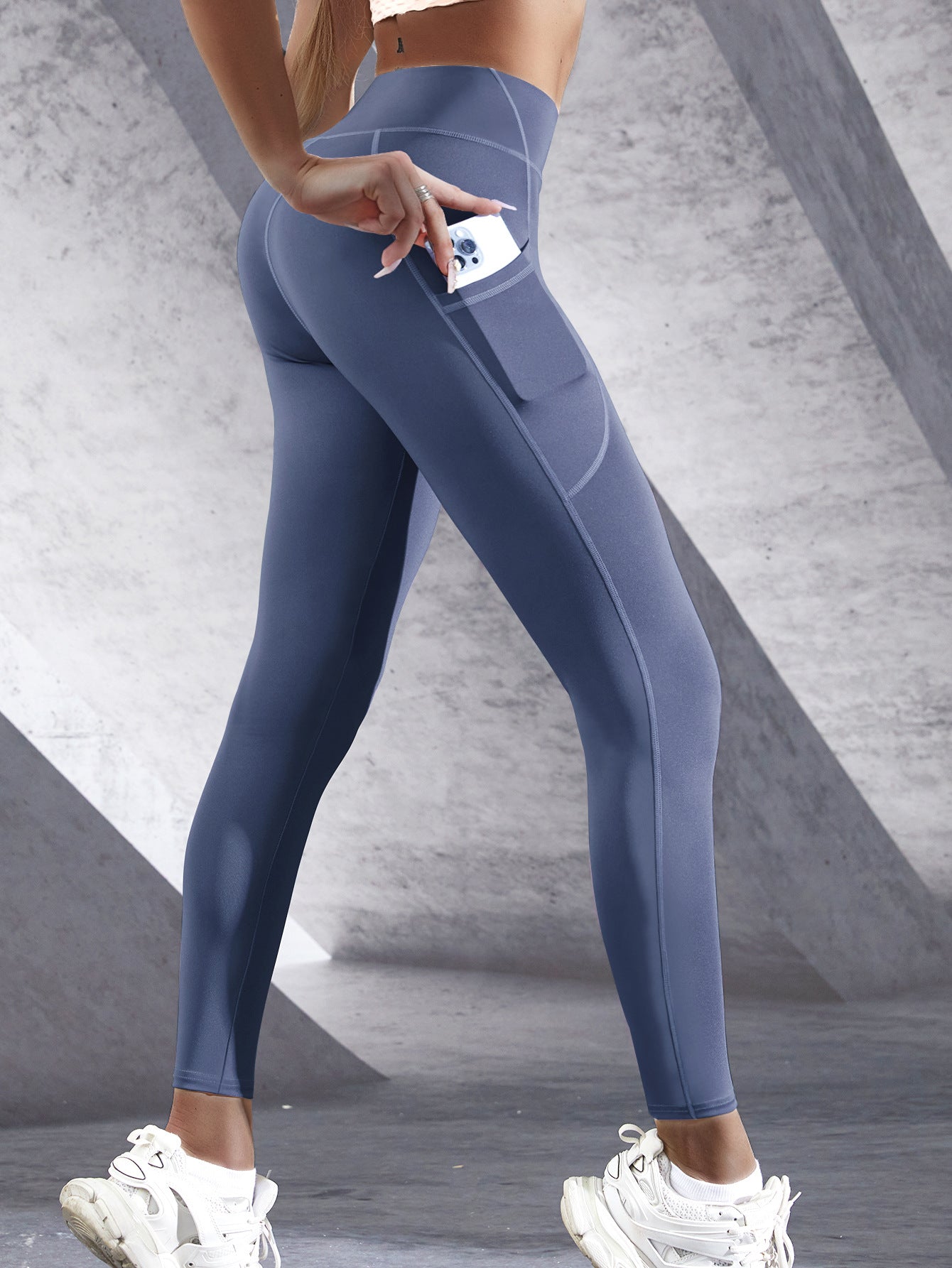 Women's High-Elastic Yoga Pants with Pockets - Slim-Fit Activewear
