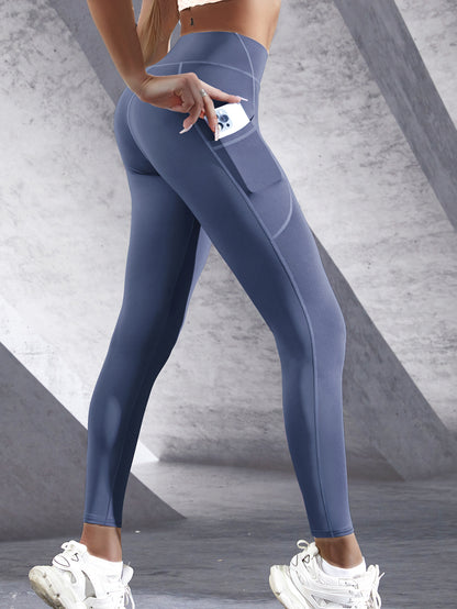 Women's High-Elastic Yoga Pants with Pockets - Slim-Fit Activewear