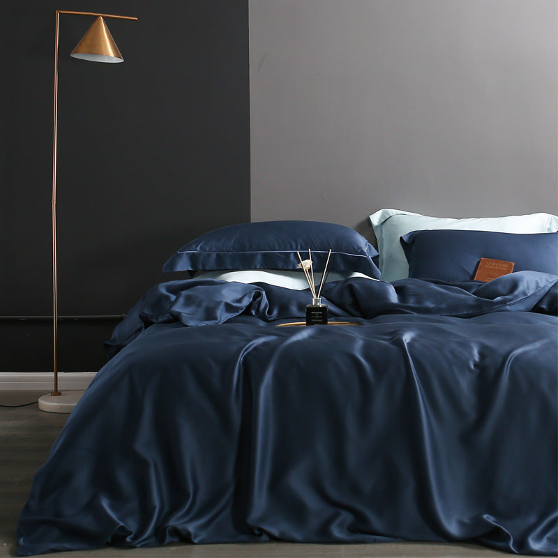 Tencel Duvet Cover Set - 80 Double-Sided Solid Color Bedding Collection