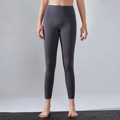 Seamless High Waist Yoga Fitness Leggings - Women's Nine-Point Activewear Pants