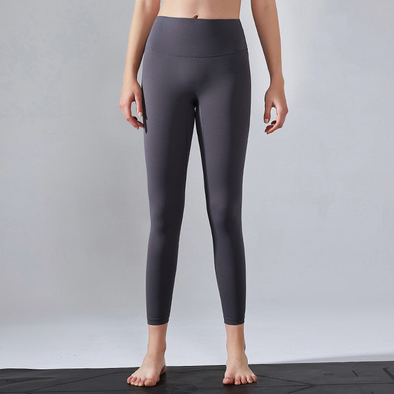 Seamless High Waist Yoga Fitness Leggings - Women's Nine-Point Activewear Pants
