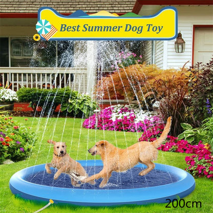 Inflatable Splash Pad for Kids and Pets - 150cm PVC Water Play Mat