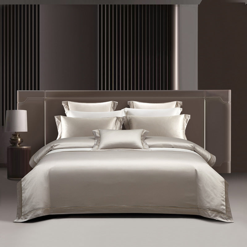 Premium Long-Staple Cotton Jacquard 4-Piece Bedding Set - European Style