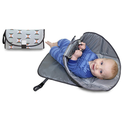 Portable Waterproof Diaper Changing Pad with Toy Links - Foldable Mat