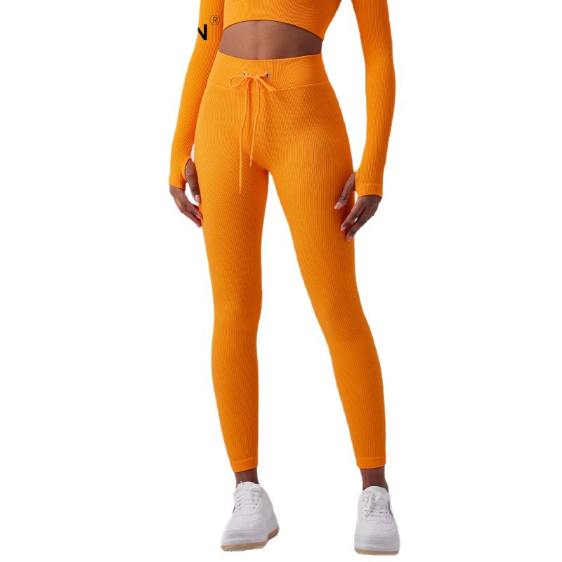 Women's High-Waisted Butt-Lifting Yoga Pants - Quick-Dry Athletic Leggings with Drawstring