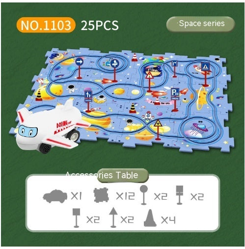DIY Electric Track Puzzle - Automatic Rail Car Building Set for Kids Educational Play