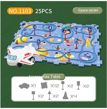 DIY Electric Track Puzzle - Automatic Rail Car Building Set for Kids Educational Play