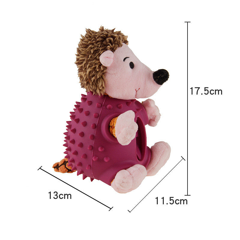 Squeaky Animal Character Pet Chew Toy | Corn Kernel Fill & Food Leaking Design
