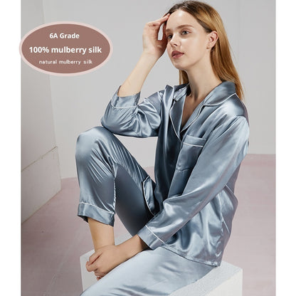 Silk Pajama Set - Long Sleeve Top and Pants Two-Piece
