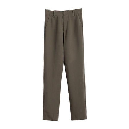 High Waist Straight Leg Professional Suit Pants - Women's Nine-Point Trousers