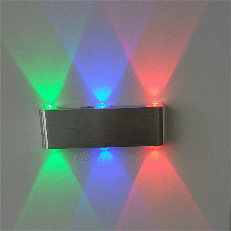 Modern LED Aluminum Rectangular Wall Lamp - Energy-Efficient Bedroom Lighting with 7 Color Options