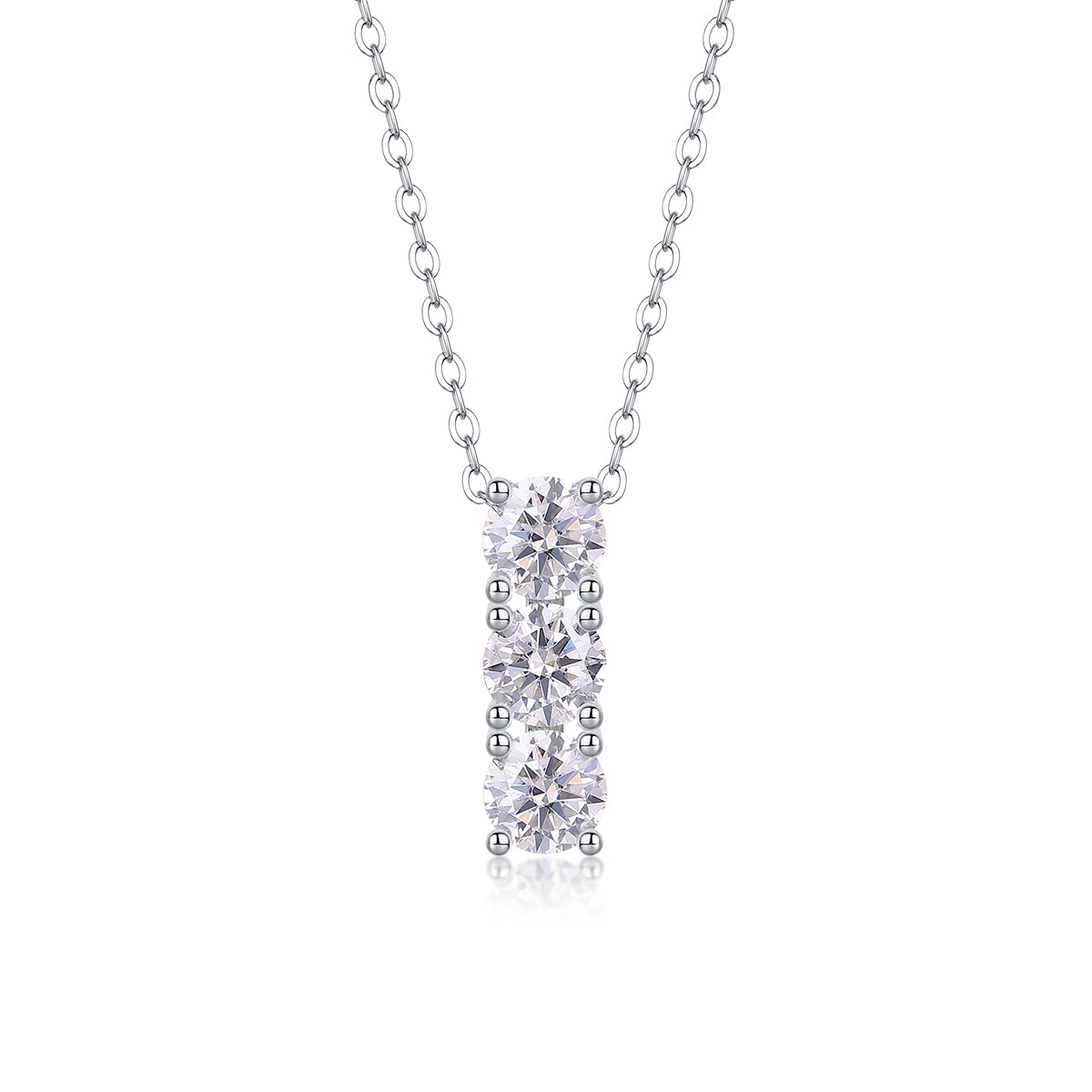 0.5 Carat Moissanite Circle Pendant Necklace - S925 Silver Platinum Plated Light Luxury Jewelry