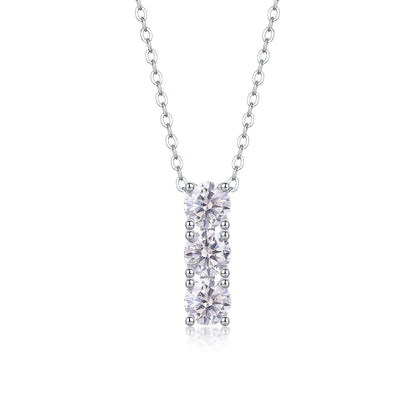 0.5 Carat Moissanite Circle Pendant Necklace - S925 Silver Platinum Plated Light Luxury Jewelry