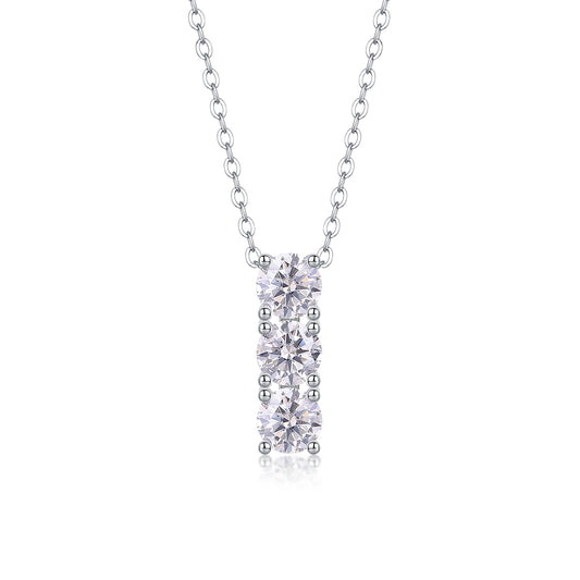 0.5 Carat Moissanite Circle Pendant Necklace - S925 Silver Platinum Plated Light Luxury Jewelry