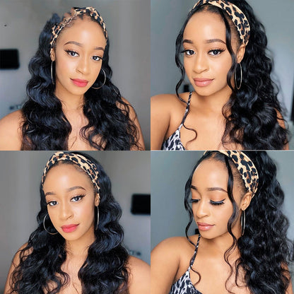 Long Curly Wig with Head Cover - Ice Silk Synthetic Hair