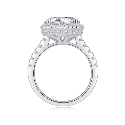 5 Carat Moissanite Sterling Silver Ring - Platinum Plated Wedding Band