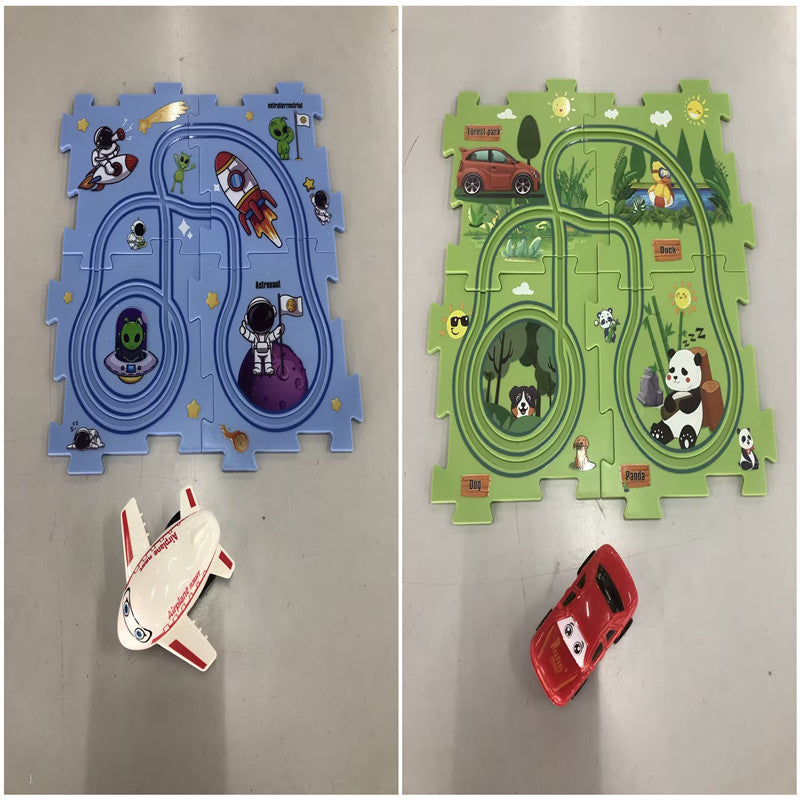 DIY Electric Track Puzzle - Automatic Rail Car Building Set for Kids Educational Play