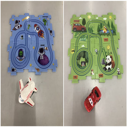 DIY Electric Track Puzzle - Automatic Rail Car Building Set for Kids Educational Play