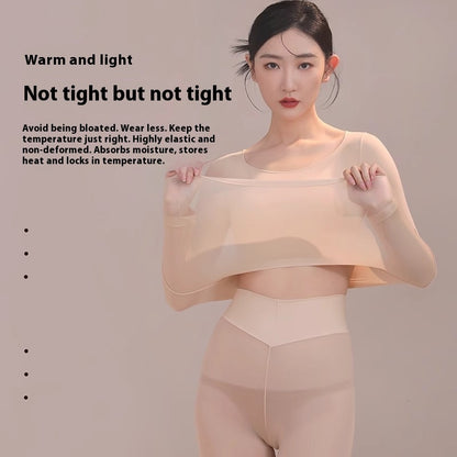 Women's Ultra-Thin Thermal Underwear Set - Lightweight Nylon Spandex Base Layer