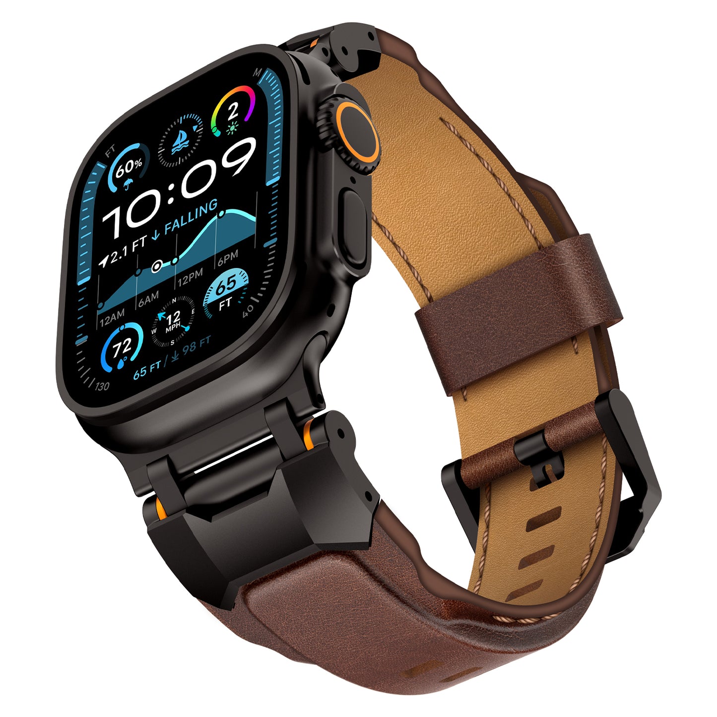Premium Top Layer Cowhide Smartwatch Strap - Handmade Vintage Leather Band
