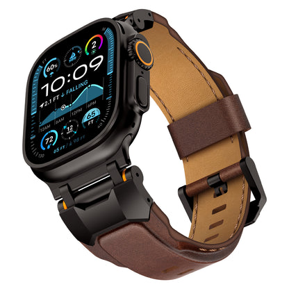 Premium Top Layer Cowhide Smartwatch Strap - Handmade Vintage Leather Band