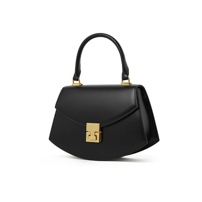 Women's Genuine Leather Shell Handbag - Two-Layer Cowhide Shoulder Bag
