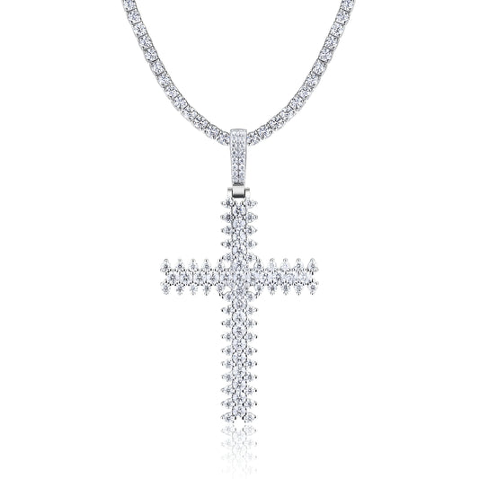 Shining Trend Moissanite Pendant - S925 Silver Platinum-Plated Necklace