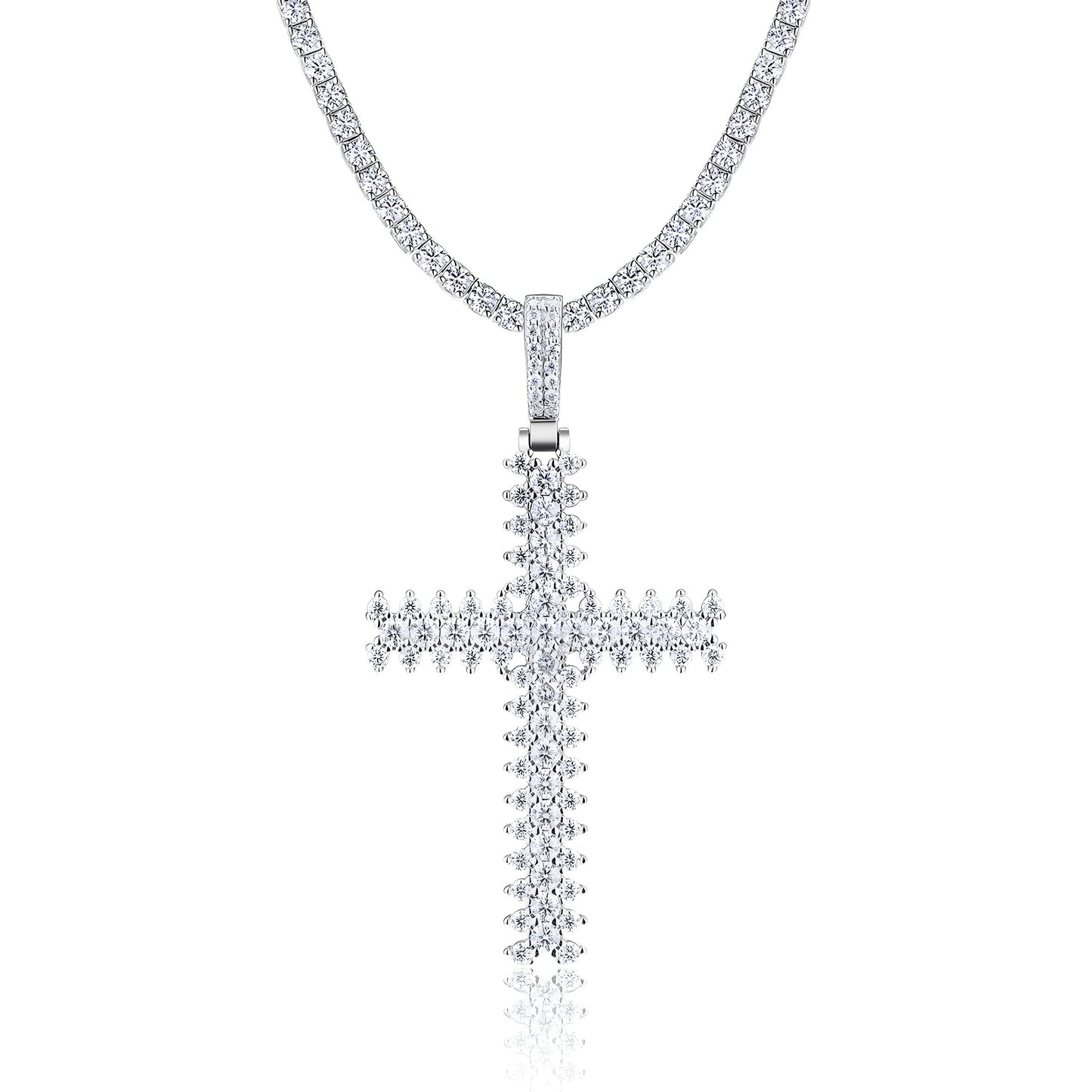 Shining Trend Moissanite Pendant - S925 Silver Platinum-Plated Necklace