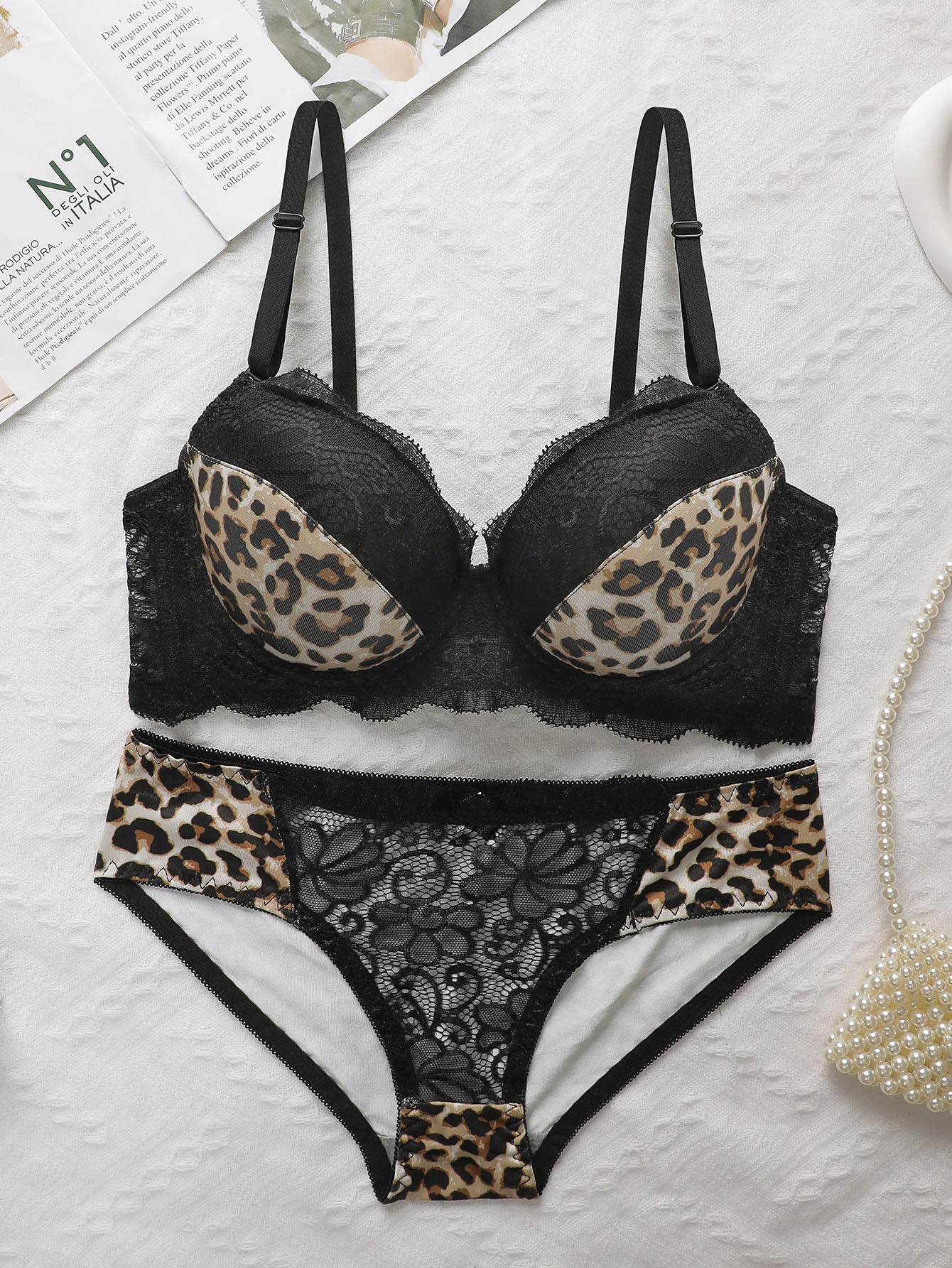 Women's Push-Up Bra and Panty Set - Supportive Shaping Lingerie