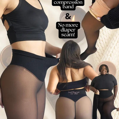 Women's Winter Warm Shaping Leggings - 2-Piece Polyester Thermal Set