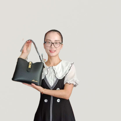 Large Capacity PU Leather Tote Bag - Casual Fashion Handbag