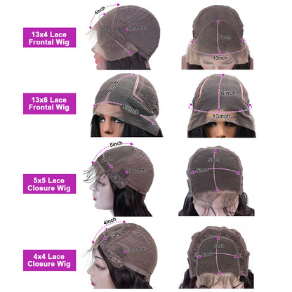 Hand-Woven Lace Front Human Hair Wig - Multiple Closure Options