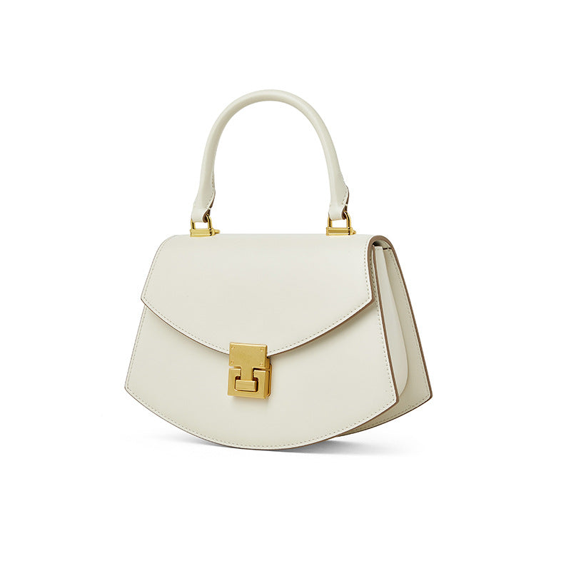 Women's Genuine Leather Shell Handbag - Two-Layer Cowhide Shoulder Bag