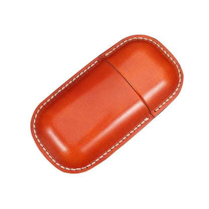 Retro First Layer Cowhide Leather Glasses Case - Artistic Design with Genuine Leather